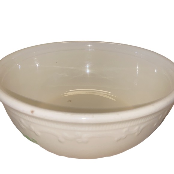 Vintage Oven Serve Made in the USA Ceramic Bowl Casserole Dish Green Floral - Picture 5 of 13